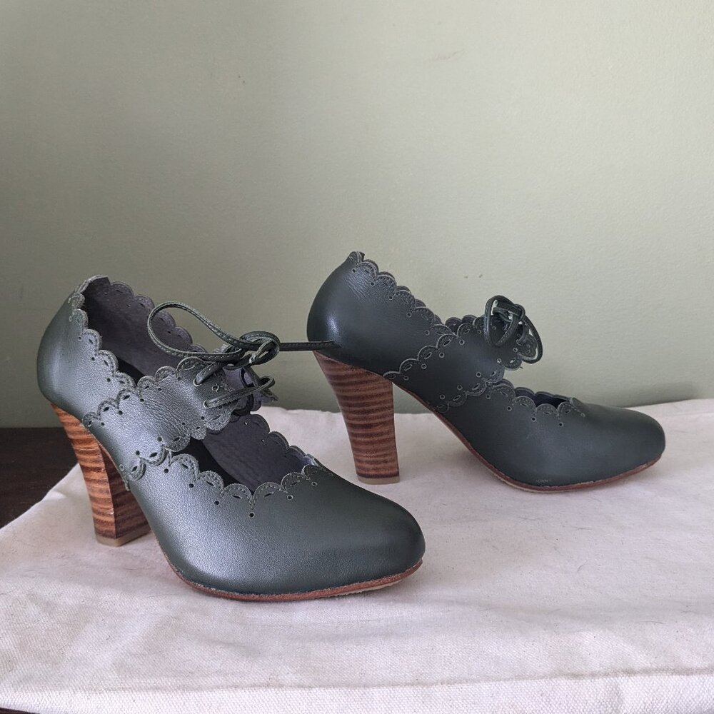 Bali Elf Paradise Bird Leather Heels - Never Worn